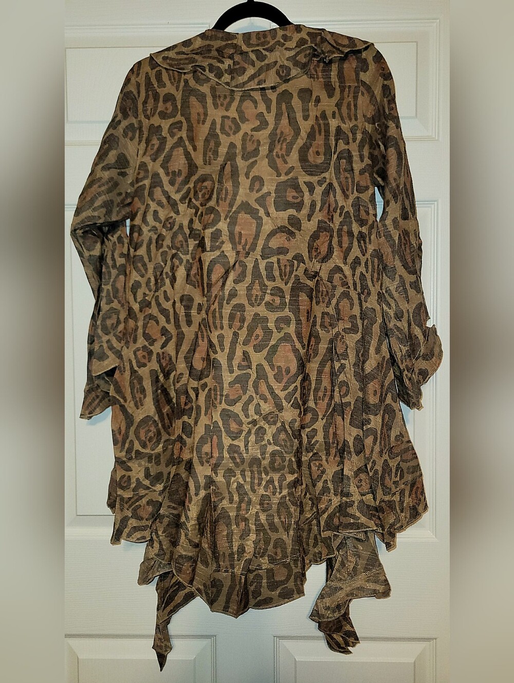 Origami Leopard Print Duster Cardigan - Picture 3 of 6